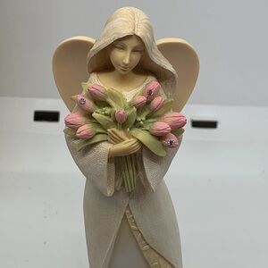 Enesco FoundationsAngel Figurine with Pink and Cream Accents